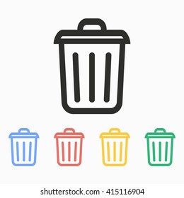 Bin  vector icon. Illustration isolated on white  background for graphic and web design.
