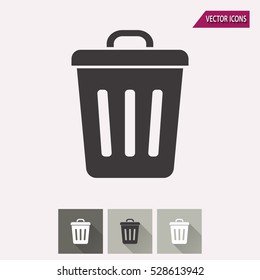 Bin vector icon. Illustration isolated for graphic and web design.