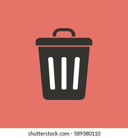 Bin vector icon. Illustration isolated for graphic and web design.