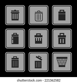 bin vector icon set