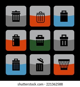 bin vector icon set