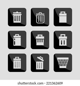 bin vector icon set