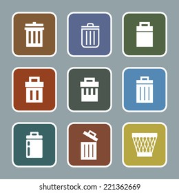 bin vector icon set
