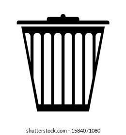 Bin vector icon, trash symbol. Simple, flat design for web or mobile app eps10