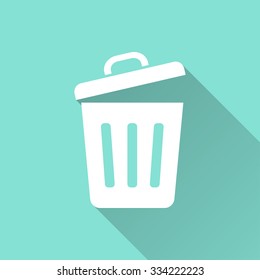 Bin  - vector icon in white on a green background.