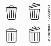 Bin    vector icons set. Black  illustration isolated on white  background for graphic and web design.