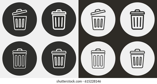 Bin vector icons set. Illustration isolated for graphic and web design.
