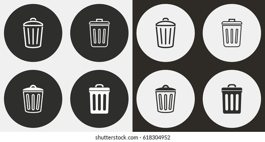 Bin vector icons set. Illustration isolated for graphic and web design.
