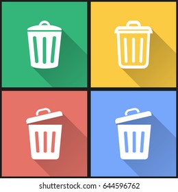 Bin vector icons set. Illustration isolated for graphic and web design.