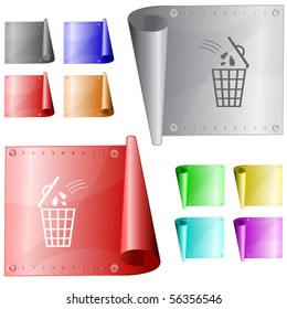 Bin. Vector metal surface.