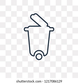 Bin vector outline icon isolated on transparent background, high quality linear Bin transparency concept can be used web and mobile