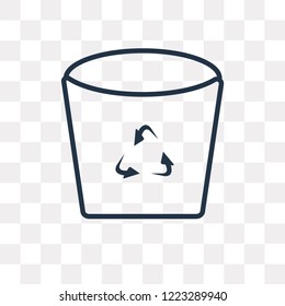 Bin vector outline icon isolated on transparent background, high quality linear Bin transparency concept can be used web and mobile