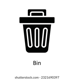 Bin Vector  solid Icon Design illustration. Cyber security  Symbol on White background EPS 10 File
