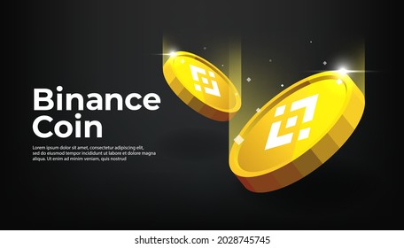 Binance BNB coin banner. BNB cryptocurrency concept banner background.