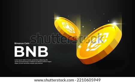 Binance (BNB) coin banner. BNB cryptocurrency concept banner background.