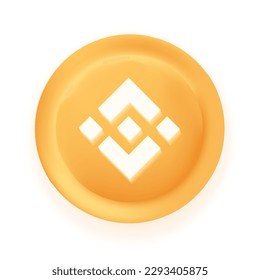 Binance BNB crypto currency 3D coin vector illustration isolated on white background. Can be used as virtual money icon, logo, emblem, sticker and badge designs. svg