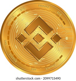 Icono de moneda de oro de la moneda de la criptografía de Binance (BNB).Moneda financiera de la moneda digital. 