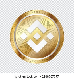 Binance (BNB) crypto currency logo symbol coin isolated in transparent background. Virtual money token vector illustration. 