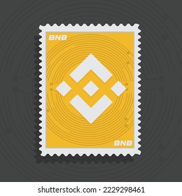 Binance BNB criptodivisa logo estampación de concepto vectorial