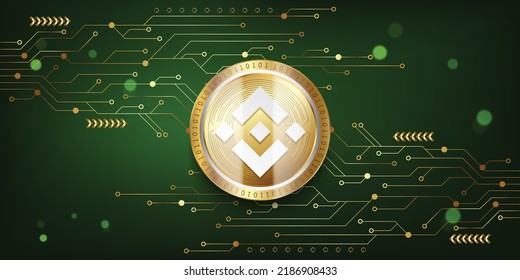 Moneda de binancia (BNB) Moneda virtual de moneda criptometálica en ilustración vectorial de tecnología futurista 