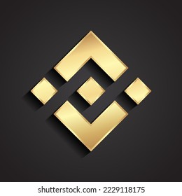 Binance coin BNB cryptocurrency 3d golden logo