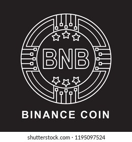 binance coin bnb Cryptocurrency  icon with black background svg