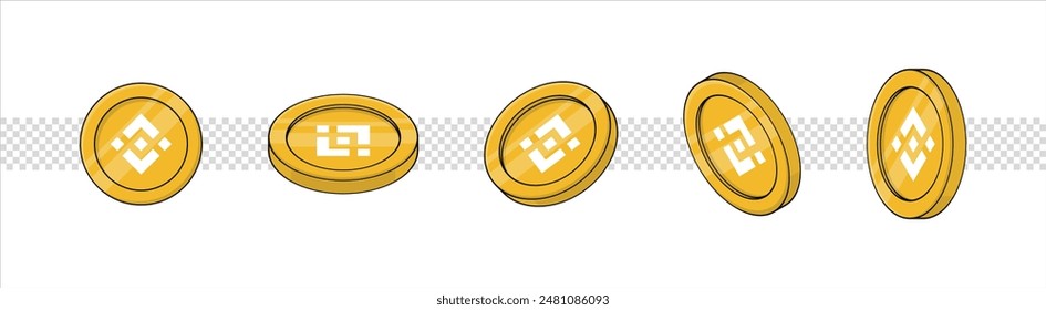 Binance coin BNB cryptocurrency illustration on isolated background