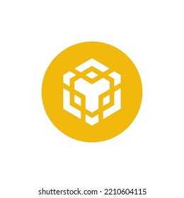 Icono de línea criptodivisa de Binance Coin (BNB) aislado en fondo blanco.