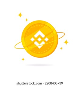 Binance Coin (BNB) flat icon isolated on white background.