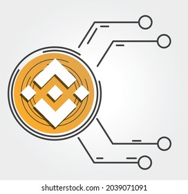 binance coin crypto symbol. Vector illustration, logo, Cryptocurrency. svg