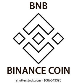Binance Coin cryptocurrency blockchain icon. Virtual electronic, internet money or cryptocoin symbol, logo