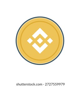 Binance moeda criptomoeda logotipo no fundo branco