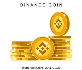 Binance coin cryptocurrency with pile of coins cryptocurrency concept. svg