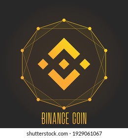 Binance coin icon. Colorful gradient logo isolated on dark background. svg