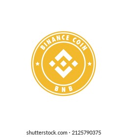 Binance Coin round logo icon. sign payment symbol. Crypto currency emblem circle vector illustration isolated on white background