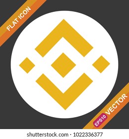 Binance coin sign flat icon for Web, UI, UX, and app on black background