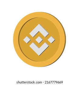 Moneda criptográfica de binancia. Ilustración isométrica de criptodivisa.