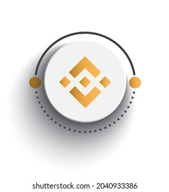binance crypto icon on round line with shadow eps10