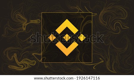 Binance cryptocurrency colorful gradient logo on liquid texture background.