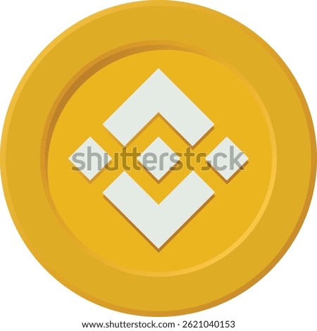  Binance Cryptocurrency Symbol on Blue Coin Vector Icon
