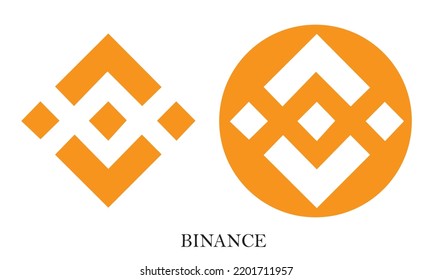 Binance gold coin logo. Isolated on white background.