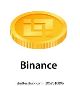Binance icon. Isometric illustration of binance vector icon for web