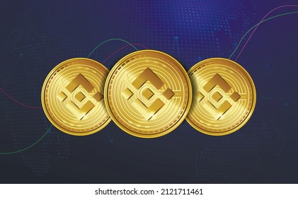 Símbolo de enlace. Juego de monedas de criptomoneda realistas doradas sobre fondo empresarial cripto azul con gráfico de crecimiento y caída. moneda digital. monedas digitales. Forex. Cartel