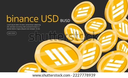 Binance USD BUSD Cryptocurrency background design. Cryptocurrency Blockchain technology. Vector Illustration