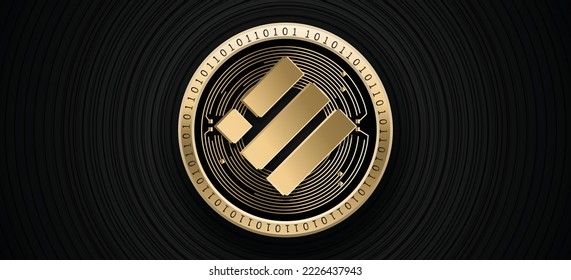 Binance USD BUSD cryptocurrency coin logo vector banner and background illustration
