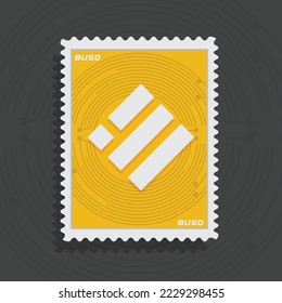Binance USD (BUSD) cryptocurrency logo stamp concept vector illustration