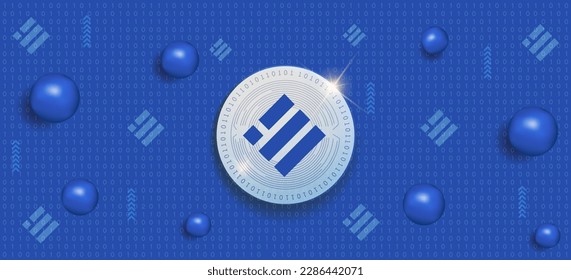 Binance USD (BUSD) cryptocurrency symbol vector illustration banner and background template
