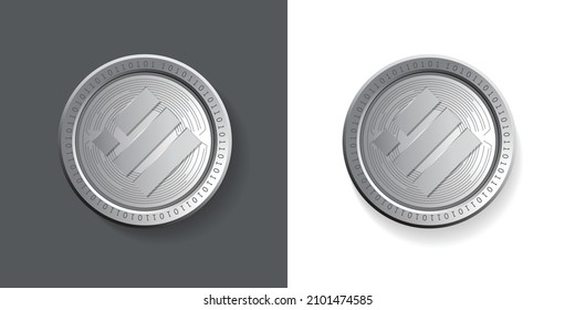 Binance USD Crypto Currency (BUSD) logo coin vector illustration. Isolated icon set on dark and white background, can be used as sticker, badge, emblem, symbol and graphic token