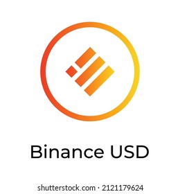 Binance USD Crypto Währung Symbol. Symbol für BUSD-Token. Crypto Currency Vektorsymbol. Flache Vektorgrafik - Vektorgrafik