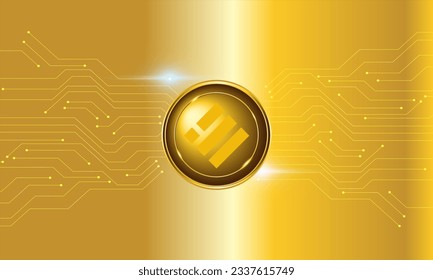 Binance USD Technology  logo with circuit lines vector background design. Binance USD  technology Token  currency vector illustration blockchain technology concept